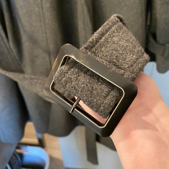 Uniqlo Grey Wool Trench Coat - Picture 7 of 8